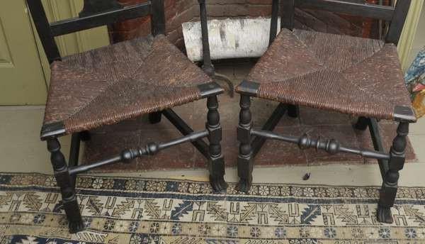 Pair Of Queen Anne Spanish Foot Chairs Linda Rosen Antiques Sale Price: $1,800. (Firm) - Pair Of Queen Anne Spanish Foot Chairs Linda Rosen Antiques