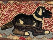 Hooked Rug With Recumbent Dog