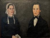 Folk Art Portrait of a Man and Woman