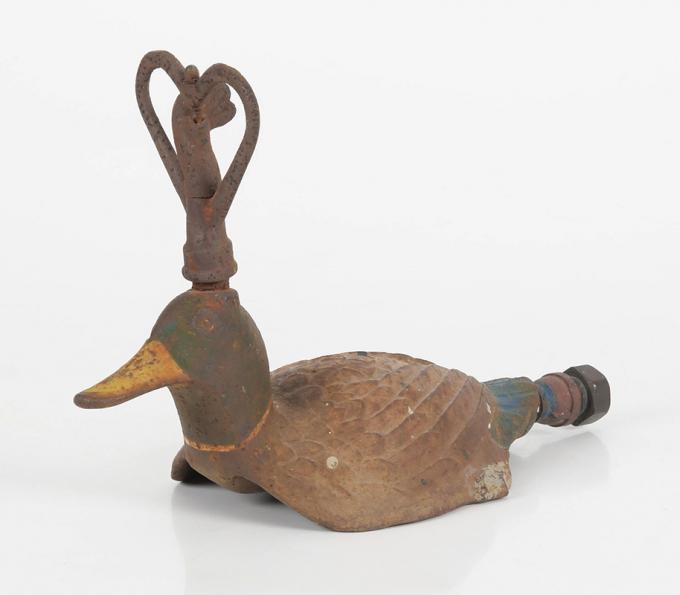 Polychromed Cast Iron Duck Garden Sprinkler