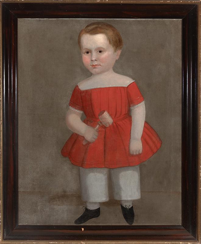 Portrait of a Boy Holding a Hammer