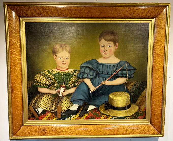 Naive Portrait of Two Children