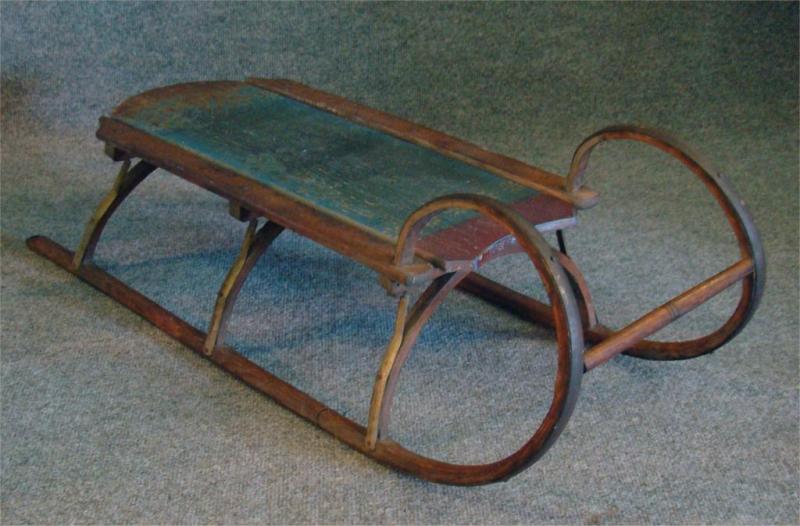 Painted Child's Sled - Paris No. 63 | Linda Rosen Antiques