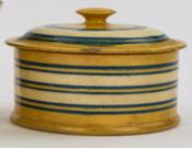 Banded Yellowware Jar w/Cover