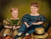 Naive Portrait of Two Children